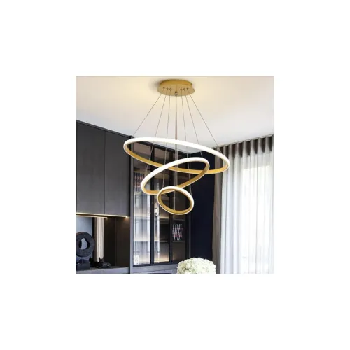 Image of Desidiya Modern Double 3-Ring LED Pendant Light (Warm White)