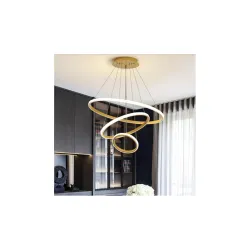 Desidiya® Modern Double 3-Ring LED Pendant Light Lamp for Home & Living Spaces 