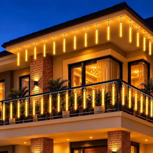 Image of DesiDiya Rain Drop LED Meteor Shower Diwali Lights 