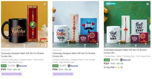 Image of Designer Rakhi Gift Set For Brother Combo starts @ ₹188