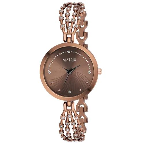 Image of Matrix Daisy Collection | Stone Studded Dial with Designer Stone Studded Bracelet Chain