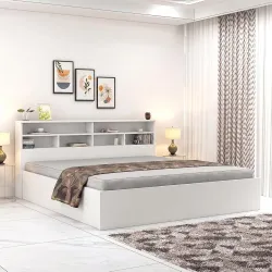 DesignFit Engineered Wood King Size Bed with Box Storage