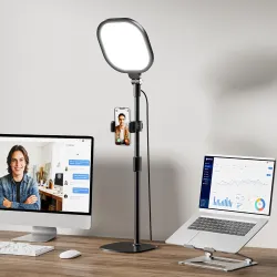 Desktop Video Conference Light for Zoom Meeting Flexible Stand & Versatile Phone Holder