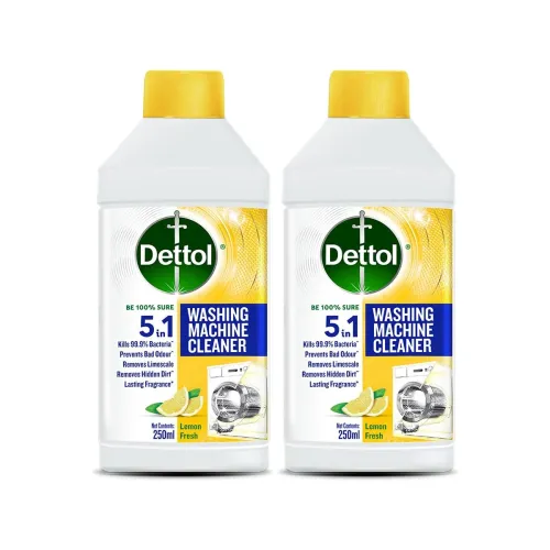 Image of Dettol 5-in-1 Washing Machine Cleaner & Descaling Liquid - Lemon, 250ml (Pack of 2)