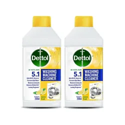 Dettol 5-in-1 Washing Machine Cleaner & Descaling Liquid - Lemon, 250ml (Pack of 2)
