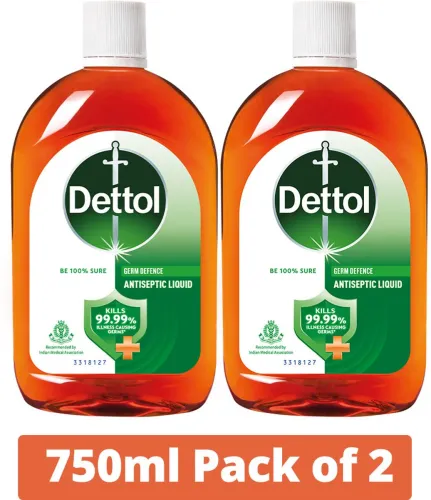 Image of Dettol Antiseptic Disinfectant Liquid (750ml, Pack of 2)