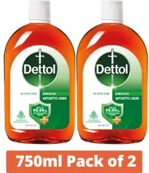 Dettol Antiseptic Disinfectant Liquid (750ml, Pack of 2)
