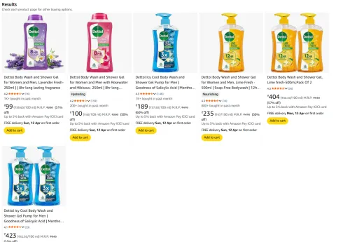 Image of Dettol Body Wash Gels Starting From ₹99