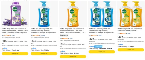 Image of Dettol Body Wash starting ₹100