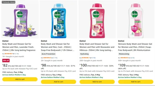 Image of Dettol Body Wash starting at ₹82