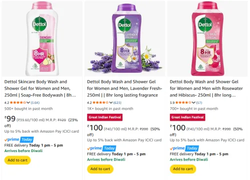 Image of Dettol Body Wash starting at ₹99