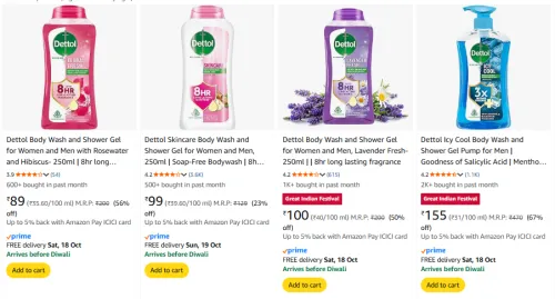 Image of Dettol Body Wash Upto 67% Discount | Starting @ ₹89