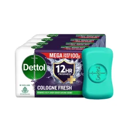 Dettol Cologne Fresh Bathing Soap Bar 100g Pack of 4, (400gm)