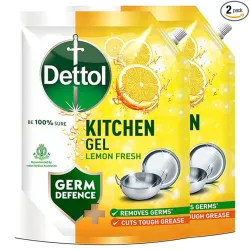 Dettol Dishwash Liquid Lemon, 1500ml Refill (2 Pack)