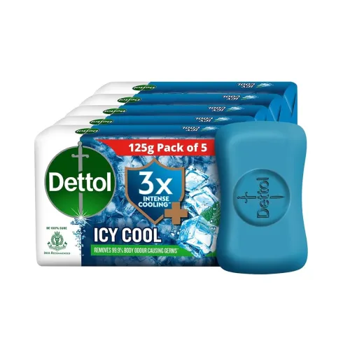 Image of Dettol Icy Cool Bathing Soap Bar (625gm), 125gm - Pack of 5