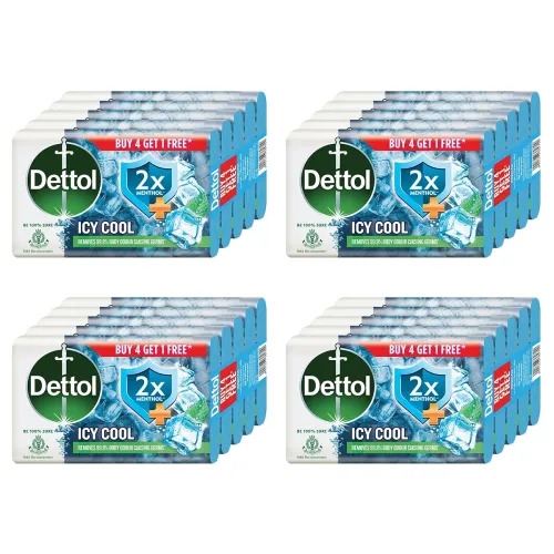 Image of Dettol Icy Cool Bathing Soap, Pack of 20