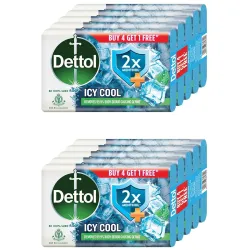 Dettol Icy Cool Soap: 2x Menthol (125g, Pack of 10)