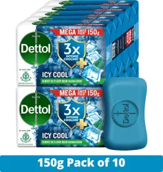 Dettol Icy Cool Bathing Soap Bar(10 x 150 g)