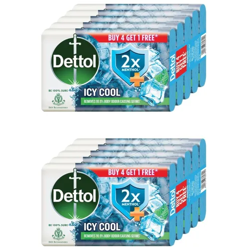 Image of Dettol Icy Cool Bathing Soap Bar Pack of 10 125gm