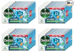 Dettol Icy Cool Bathing Soap (Pack of 20 × 125g)