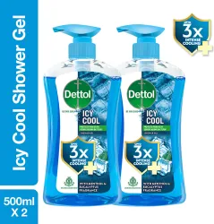 Dettol Icy Cool Body Wash & Shower Gel 500ml Pack of 2