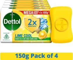 Dettol Lime Cool Bathing Soap (4 x 150g)