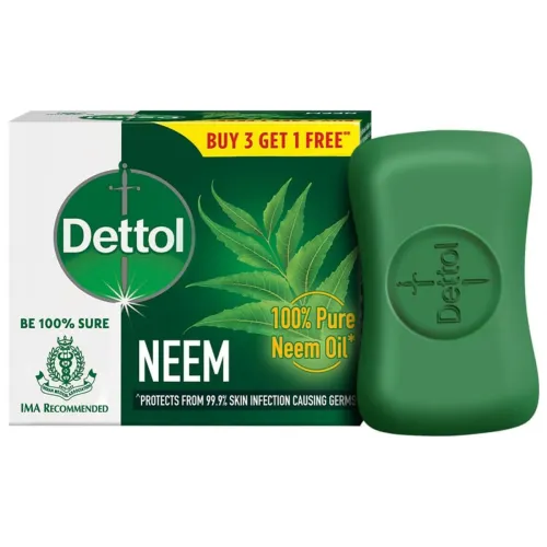 Image of Dettol Neem Bathing Soap Bar (75g) – Pack of 4