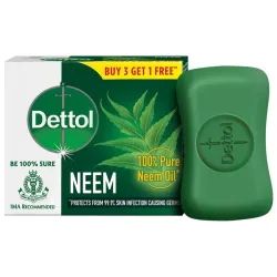 Dettol Neem Bathing Soap Bar (75g) – Pack of 4
