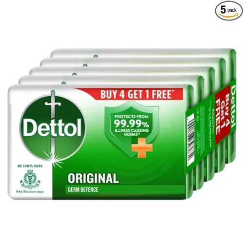 Image of Dettol Original Germ Protection Bathing Soap Bar (625gm) | Kills 99.99% germs, 125gm , Pack of 5