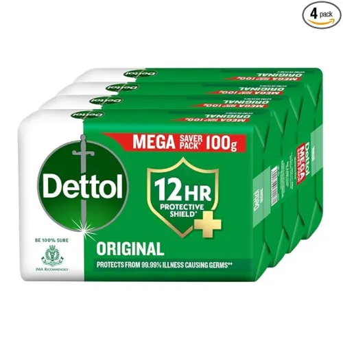 Image of Dettol Original Bathing Soap Bar 100g (Pack of 4)
