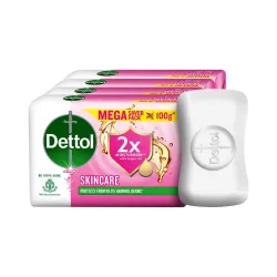 Dettol Skincare Moisturizing Beauty Bathing Soap Bar with Argan Oil (400gm) | Softer Skin, 100gm, Pack of 4