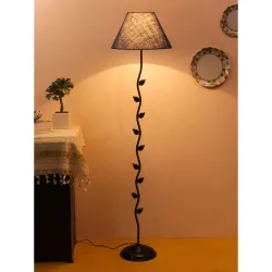 Devansh Conical Jute Shade Leaf Floor Lamp