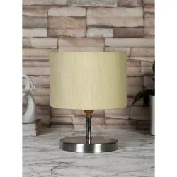 Devansh Off-White Cotton Table lamp with Steel Base -57
