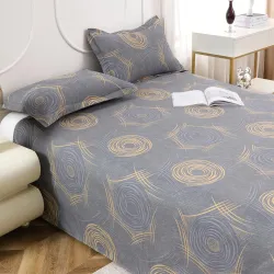 Dew Cotton Bedsheet for Double Bed 160 TC 250 x 225 CM, Grey