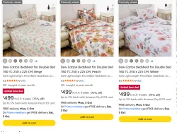 Dew Cotton Bedsheet for Double Bed 160 TC 250 x 225 CM