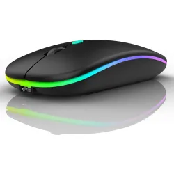 Dezful Wireless Mouse Gaming Mouse 2.4GHz Rechargeable Silent Optical Mouse with USB Receiver 1000 /1200 /1600 DPI Ergon