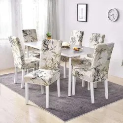 DFH Floral Polyester 1 Seater Chair Cover, Pack of 6