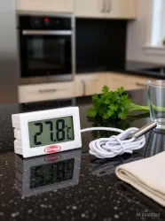 DGARYS freeze digital sensor wired for fridges, Indoor Outdoor Pocket LCD Electronic Touch Free Kitchen Thermometer