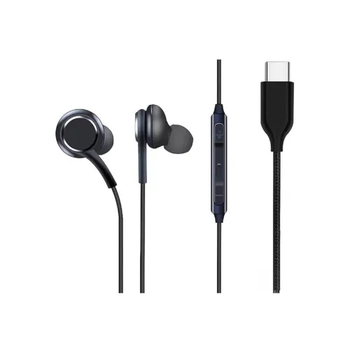 Image of DH-1127 Type-C Wired Earphones with Mic | Extra Bass Sound | Noise Isolation | USB-C Jack | in-Ear Design | ( Black )