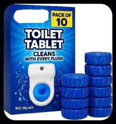 DHARMINSON A-Automatic Flush Toilet Bowl Cleaner Tablets Bathroom Regular Block Toilet Cleaner (10 x 1 ml)