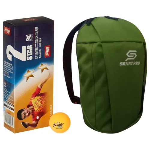 Image of DHS TT Ball 40MM 2 Star Orange (10 Pcs Box) 30 PCS with Smart PRO TT Special Cover Speed Green