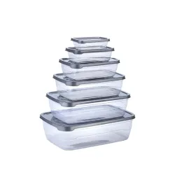 Dialust Rectangular Plastic Food Storage 6 Pcs Container