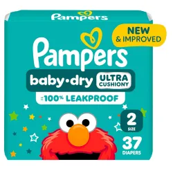 Diapers Size 2, 37 Count - Pampers Baby Dry Disposable Baby Diapers, Jumbo Pack