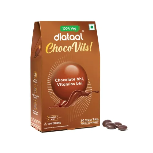 Image of Diataal ChocoVits Veg, Chewable Multivitamin | 30 Chocolaty Tabs