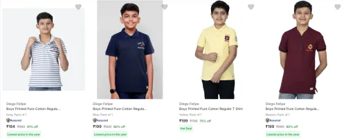 Image of Diego Felipe Kids' T-Shirts upto 81% Discount