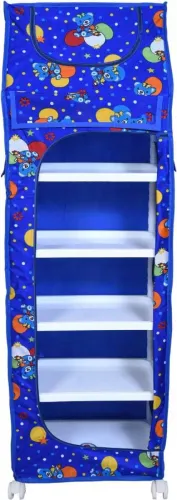 Image of DIEKUCHE 1 Door 6 Shelf Open Plastic PP Collapsible Wardrobe 