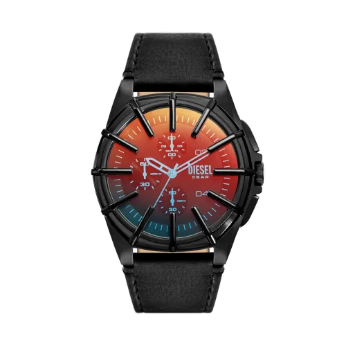Image of Diesel Leather Analog Black Dial Men Watch