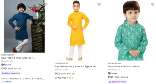 Image of Digifashion Kids Kurta Set Starting @ ₹132