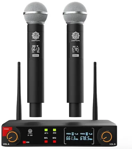 Image of Digimore D-305 HH UHF Wireless Mic | 197ft Range |10Hrs Battery
