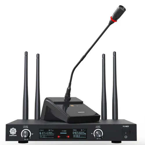 Image of DIGIMORE UHF Wireless Desktop Gooseneck 18\' Podium Microphone | 30 Channels | 300ft Long Range |
